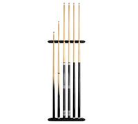 John West Juego de billar con soporte de pared - 2 tacos profesionales, 2 tacos estándar y 2 tacos cortos, soporte para 6 tacos, juego de accesorios para billar