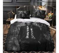 John Wick 3D Impresión Keanu Reeves Funda Nórdica Funda De Edredón Familiar Y Niños Juego De Cama Microfibra Y Funda De Almohada con Cremallera 3 Piezas Super King（260x220cm）