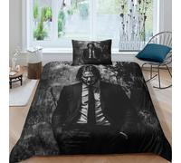 John Wick Impresión 3D Digital Keanu Reeves Funda Nórdica Familiar Y Niños Funda De Edredón Microfibra Y Funda De Almohada Juego De Cama con Cremallera 2 Piezas Single（135x200cm）