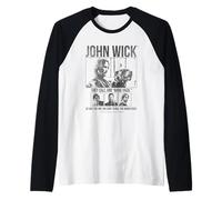 John Wick Minimalist Baba Yaga Distressed Collage Movie Camiseta Manga Raglan