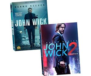 John Wick Movies 1 & 2 DVD - Keanu Reeves Complete Series and Chapters Set
