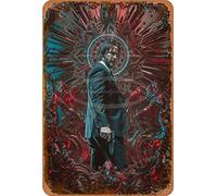 John Wick - Placa decorativa de hierro de 20 x 30 cm, diseño retro para el hogar, cocina, baño, granja, garaje, hombre, cueva, citas inspiradoras para decoración de pared
