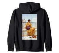 John William Godward Idleness (Girl with a Kitten) Sudadera con Capucha