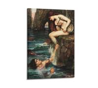 John William Waterhouse - Póster artístico de la sirena. Lienzo decorativo para pared con foto y decoración moderna para el hogar, 40 x 60 cm
