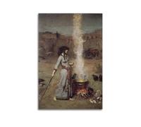 John William Waterhouse - Póster de obra famosa con círculo mágico, lienzo decorativo para pared, dormitorio, moderno, para el hogar, 40 x 60 cm