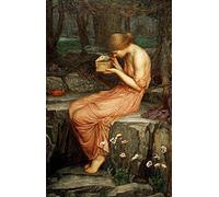 John William Waterhouse - Psique Que Abre La Caja De Oro Reproducción Cuadro sobre Lienzo Enrollado 40X60 cm - Mitología Pinturas Impresións Decoración Muro