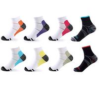 Johnda - 8 pares de calcetines de compresión para hombres y mujeres, fascitis plantar, soporte de arco para aliviar el dolor y el talón