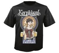 Johniel Korpiklaani - A Man with A Plan T-Tshirts Camisetas y Tops Black(X-Large)