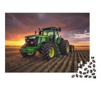 Johnndeer Tractor Jigsaw Puzzle 1000 Piezas Papel Reciclado Farming Scene Jigsaw Puzzles Educational Game Challenge Fun Family Game para Adultos and Age 10 70x50cm/1000pcs