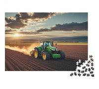 Johnndeer Tractor Jigsaw Puzzle 1000Pc Papel Reciclado Farming Scene Puzzles para Adultos Fun and Challenging Family Game Holiday Blessings Gift for Men 38x26cm/1000pcs