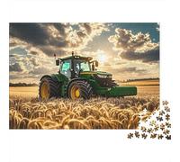 Johnndeer Tractor Jigsaw Puzzles 1000 Piezas Recycled Farm Harvest Mayor Puzzles Accesorios para Juegos de Fiesta Great Gift Idea for Family and Friends Birthdays 38x26cm/1000pcs