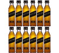 Johnnie Walker Black Label - Whisky mezclado en miniatura de 5 cl, paquete de 12