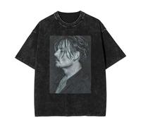 Johnny Actor Depp - Camiseta vintage lavada con cuello redondo y manga corta para hombre y mujer, 5 tallas, Negro, 42