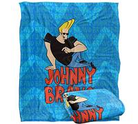 Johnny Bravo Logo Repeat Silky Touch Super Soft Throw Blanket 152 X 127 Cm