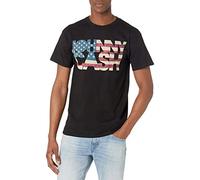 Johnny Cash American Flag T-Shirt Camiseta, Negro, 54 Unisex Adulto