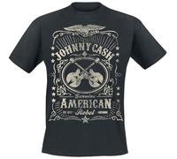 Johnny Cash American Rebel Hombre Camiseta Negro M 100% algodón Vorne Bedruckt Regular