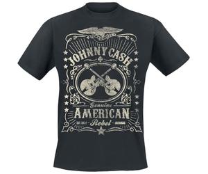Johnny Cash American Rebel Hombre Camiseta Negro XXL 100% algodón Regular