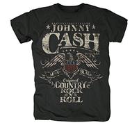 Johnny Cash - Camiseta - manga 3/4 - para hombre negro Small