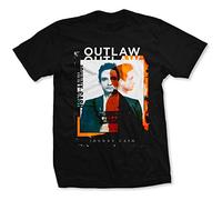 Johnny Cash - Camiseta Outlaw Fotografía para Adultos Unisex (L) (Negro)
