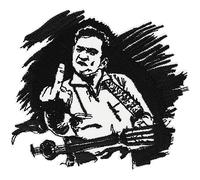 Johnny Cash - Falda para guitarra Hero Fender, Rockabilly Rocker, para planchar