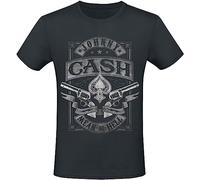 Johnny Cash Mean As Hell Hombre Camiseta Negro 3XL 100% algodón Vorne Bedruckt Regular