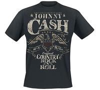 Johnny Cash Original Country Rock n Roll Hombre Camiseta Negro 100% algodón Regular