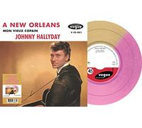 Johnny Hallyday - 2 Succès Sur un 45 Tours - A New Orleans, Mon Vieux Copain Bicolore Doré & Rose