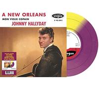 Johnny Hallyday - 2 Succès Sur un 45 Tours - A New Orleans, Mon Vieux Copain Bicolore Jaune & Violet