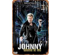 Johnny Hallyday Allume le feu au Stade de France - Póster de la película para el hogar, decoración de pared retro de metal, 20,3 x 30,5 cm