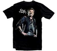 Johnny Hallyday Star Homme Noir Mens Retro T Shirt Black