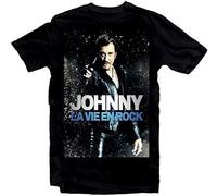 Johnny Hallyday Star Homme Noir Mens T- Shirt Unisex XS-4XL
