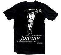 Johnny Hallyday Star Homme Noir Mens T-Shirt Unisex XS-4XL Black