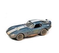 Johnny Lightning 1964 Shelby Cobra Daytona Coupe Viking Blue Met w/White Stripes Weathered Ltd Ed a 12834 piezas 1/64 Diecast Model JLSF023-JLSP231 A