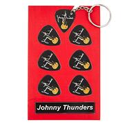 Johnny Thunders - Juego de púas de guitarra para regalo, 6 púas de artista, 1 llavero de artista