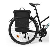 Johnny Urban Alforja Bicicleta 34L Negro - Myles Bike - Bolsa Bici Impermeable para Playa & Piscina - 3 en 1 Bolsa Estanca, Mochila Acuatica y Portaequipaje Movil - Enrollable Waterproof Bag