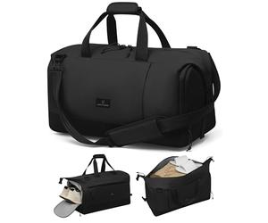 Johnny Urban Bolsa de Viaje Hombre Mujer Negro - Milan - Bolsa Deporte con Compartimento para Zapatos - Gimnasio Duffel Bag para Gym, Sport, Piscina - 35 L - Correa Ajustable - Repelente al Agua