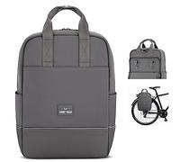 Johnny Urban Bolso Alforja para Bicicleta Gris - Jona Medium Bike - 2 en 1 Mochila de Ciclismo y Bolsa para Rack Trasero de Bici, Morral Material Reciclado - Repele Agua