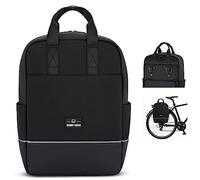 Johnny Urban Bolso Alforja para Bicicleta Negro - Jona Medium Bike - 2 en 1 Mochila de Ciclismo y Bolsa para Rack Trasero de Bici, Morral Material Reciclado - Repele Agua