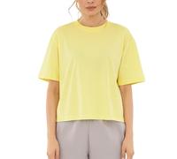 Johnny Urban Camiseta Mujer y Hombre Amarillo - Zoey - T-Shirt para Deportivas, Yoga y Verano - Crop Top Shirt Basica - Camisetas De Algodón - Cuello Redondo