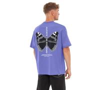 Johnny Urban Camiseta Oversize Hombre & Mujer Morado - Sammy Chrome Butterfly - Oversized Camiseta Basica de Manga Media - 100% Algodón - Estampado de Mariposas
