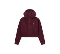 Johnny Urban Chaqueta Corta Polar Mujer Rojo - Nova - Forro Polar para Otoño & Invierno - Abrigo Corto con Capucha Alta - Chaqueta Cálida con Cremallera - Cropped Teddy Fleece Jacket