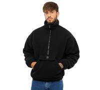 Johnny Urban Forro Polar Hombre Negro - Ruben - Jersey con Manga Larga & Media Cremallera - Sudadera de Forro Polar con 1/2 Zip - Camiseta Oversize con Bolsillo Canguro - Cuello Alto