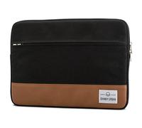Johnny Urban Funda portátil 14 Pulgadas/MacBook Pro 15" Negro-Marrón Lona Bolso para Ordenador 14" y MacBook Pro 15" y DELL XPS 15-14" Notebook maletín Acolchado de Lona de algodón