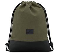 Johnny Urban Mochila Gimnasio Mujer y Hombre Verde Negra- Luke - Bolsa de Lona con Bolsillo - Mochilas de Algodón con Cordóne para Deporte, Tiempo Libre y Playa - Hidrófugo