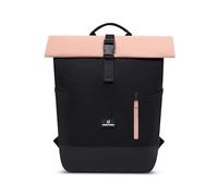Johnny Urban Mochila hombre y mujer negro rosado - Luca Small - Mochila enrollable con compartimento para portátil 16 pulgadas - Para trabajo, universidad, colegio, viaje - 11 l