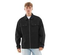Johnny Urban Overshirt Hombre Negro - Cameron - Chaqueta Oversize para Primavera y Verano - Chaqueta Camisa con Cremallera - Camisa Informal - 100% Algodón