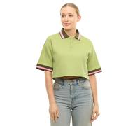 Johnny Urban Polo Corto Mujer Verde - Abbie - Camiseta de Manga Corta - Polo Tshirt de Algodón y Poliéster - Oversized Crop Top - Tejido Grueso