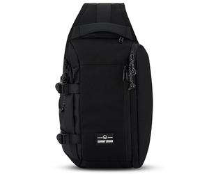 Johnny Urban Slingbag Señoras Hombres Negro - Charlie - Crossbody Bolso de Hombro Viaje Senderismo Viajes al Aire Libre - Resistente al Desgarro - Compartimento para Botella de Agua