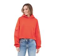 Johnny Urban Sudadera Hombres & Mujeres Rojo - Carly - Sudadera Corta con Capucha - Basic Unisex Cropped Hoodie - Relaxed Hooded Sweater - Oversize