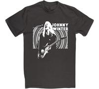 Johnny Winter Backlit tee Round Neck Unisex Tops Men's 100% Cotton Short Sleeve T Shirts Black XL